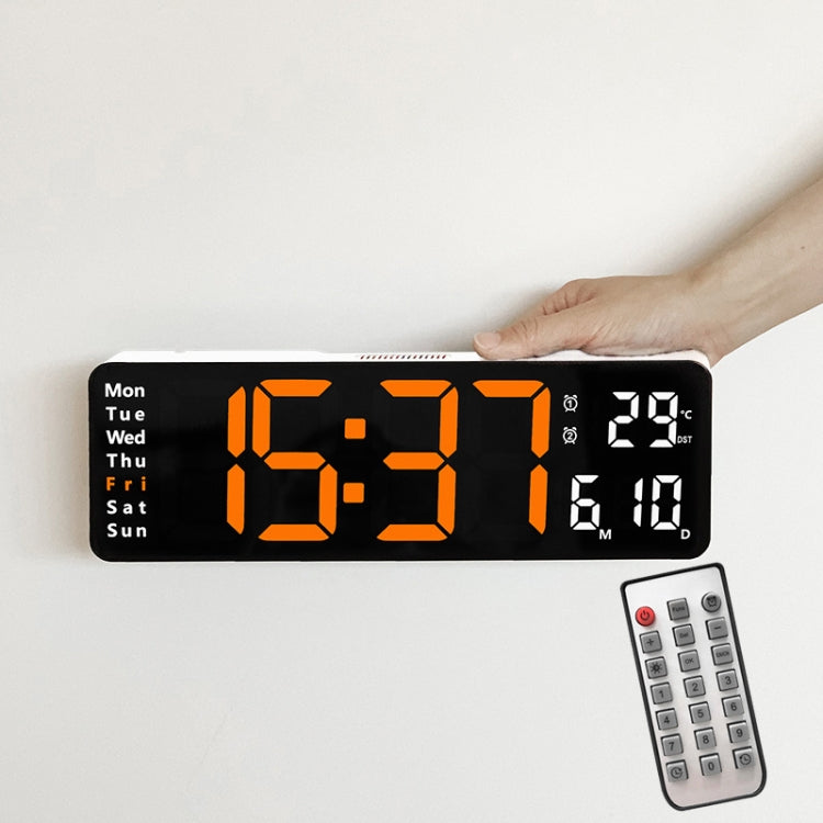 6629 13 Inch Multifunctional LED Living Room Large Screen Wall Clock, 13 Inch Black Shell Red Light, 13 Inch White Shell Orange Light, 13 Inch White Shell Green Light, 13 Inch White Shell Red Light, 13 Inch Black Shell Orange Light                     ...