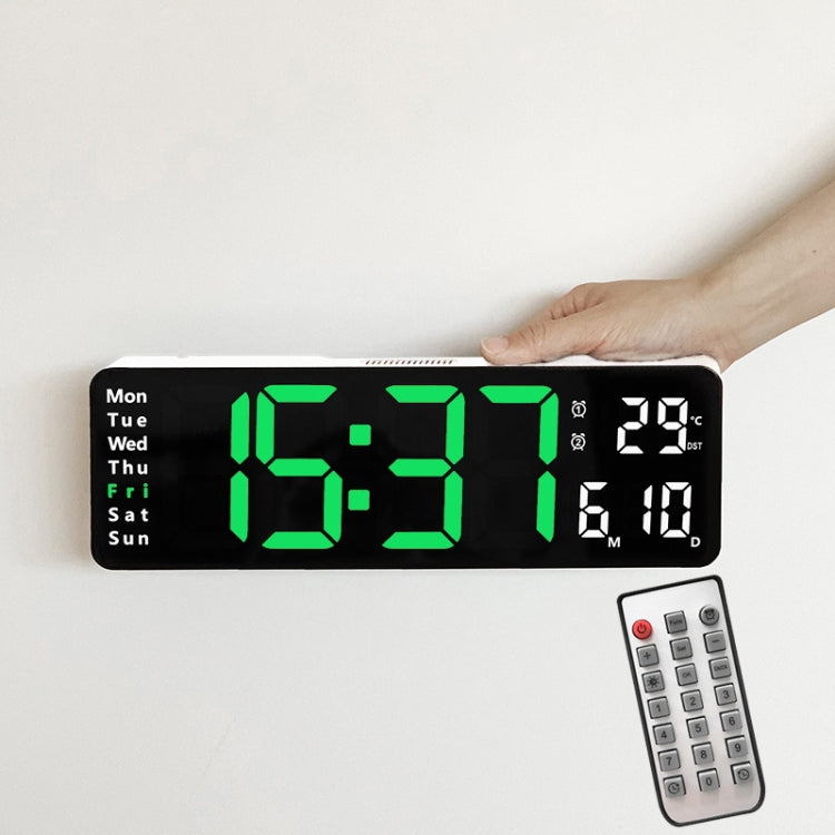 6629 13 Inch Multifunctional LED Living Room Large Screen Wall Clock, 13 Inch Black Shell Red Light, 13 Inch White Shell Orange Light, 13 Inch White Shell Green Light, 13 Inch White Shell Red Light, 13 Inch Black Shell Orange Light                     ...