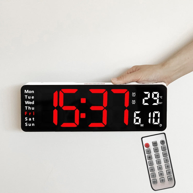 6629 13 Inch Multifunctional LED Living Room Large Screen Wall Clock, 13 Inch Black Shell Red Light, 13 Inch White Shell Orange Light, 13 Inch White Shell Green Light, 13 Inch White Shell Red Light, 13 Inch Black Shell Orange Light                     ...