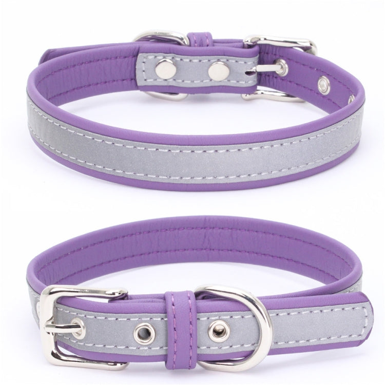 CL181K Pet Soft Reflecting Collar, Size: M(No Iron Sheet Purple)