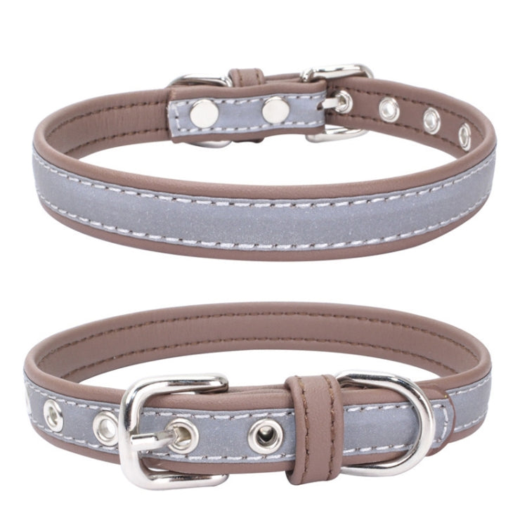 CL181K Pet Soft Reflecting Collar, Size: M(No Iron Sheet Light Brown)