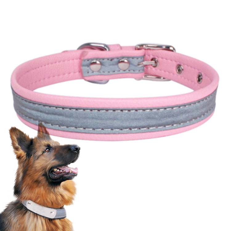 CL181K Pet Soft Reflecting Collar, Size: XL(No Iron Sheet Pink)