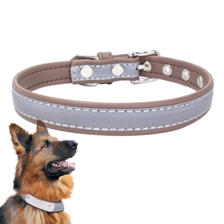 CL181K Pet Soft Reflecting Collar, Size: XXL(No Iron Sheet Light Brown)