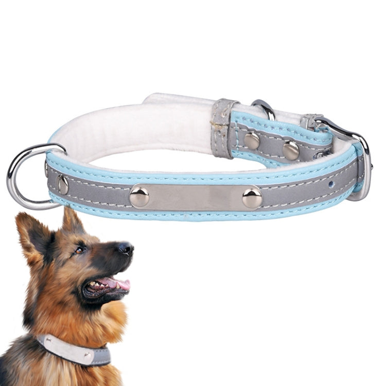 CL181K Pet Soft Reflecting Collar, Size: XS(Velvet Bottom Blue)