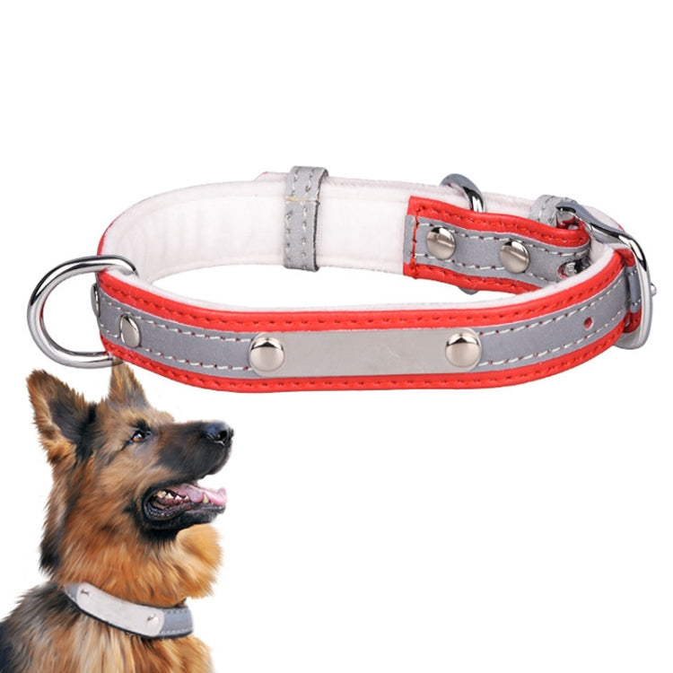 CL181K Pet Soft Reflecting Collar, Size: S(Velvet Bottom Red)