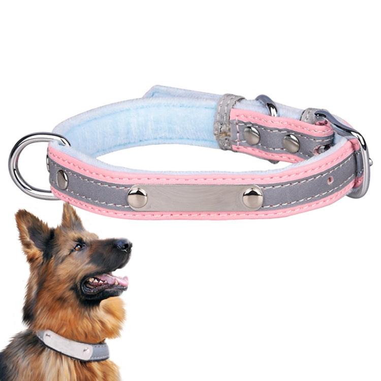 CL181K Pet Soft Reflecting Collar, Size: S(Velvet Bottom Pink)