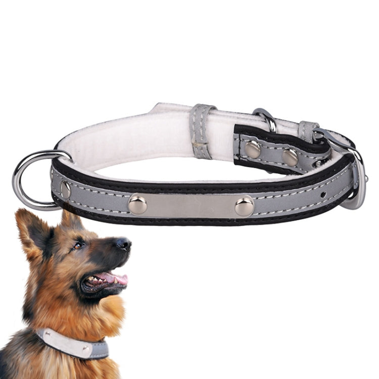 CL181K Pet Soft Reflecting Collar, Size: M(Velvet Bottom Black)