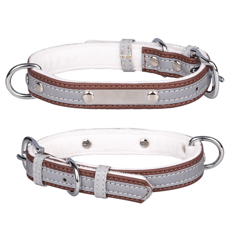 CL181K Pet Soft Reflecting Collar, Size: M(Velvet Bottom Brown)