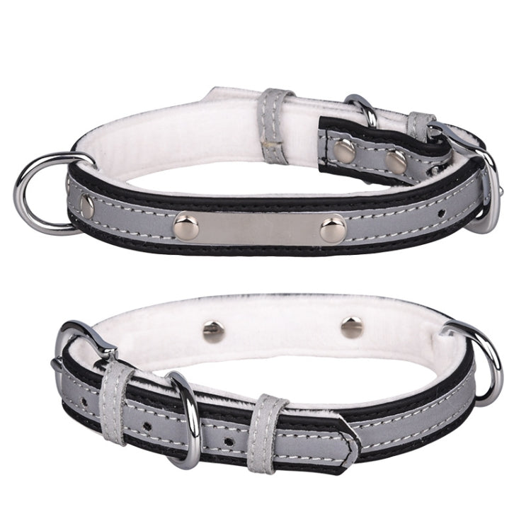CL181K Pet Soft Reflecting Collar, Size: L(Velvet Bottom Black)