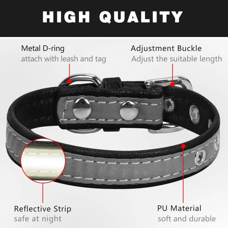 CL181K Pet Soft Reflecting Collar, Size: L(Velvet Bottom Red)