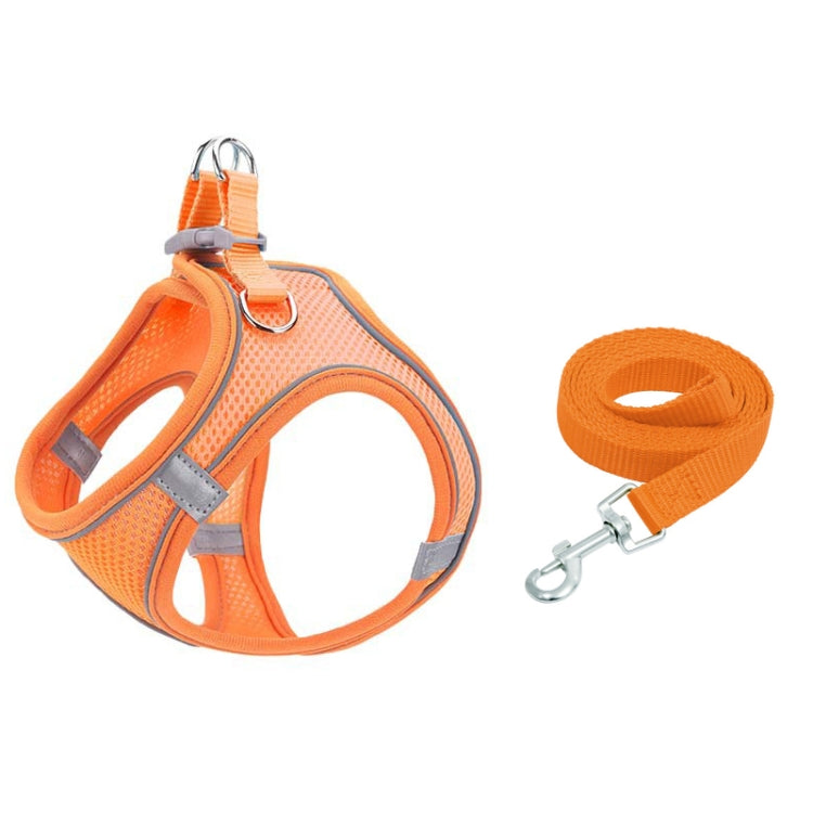 TM050 Pet Chest Strap Vest Type Breathable Reflective Traction Rope L(Vitality Orange)