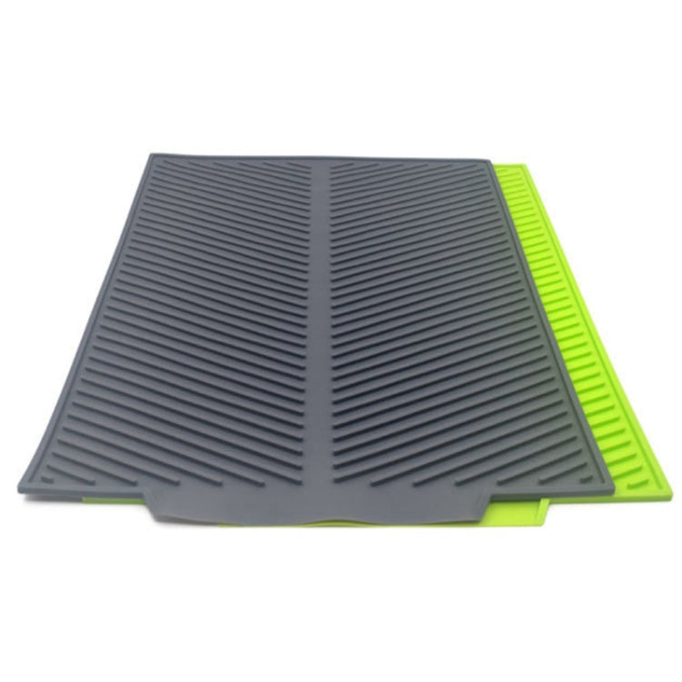 Silicone Drain Pad Kitchen Multifunctional Thermal Insulation Drying Pad, Grey, Green
