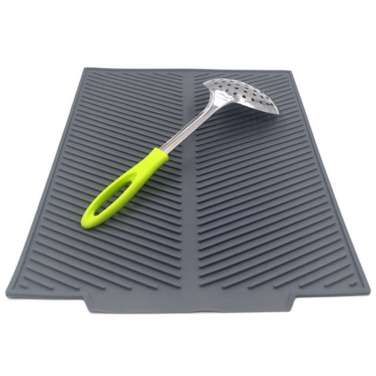 Silicone Drain Pad Kitchen Multifunctional Thermal Insulation Drying Pad, Grey, Green