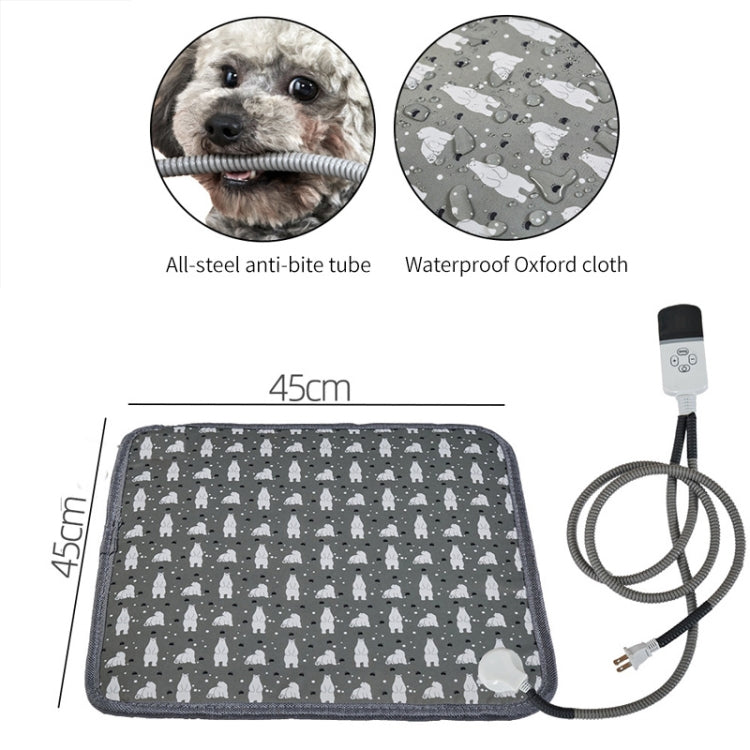 CW45 45x45cm Multi-level Temperature Regulating Timing Pet Heating Pad, Spec: UK Plug