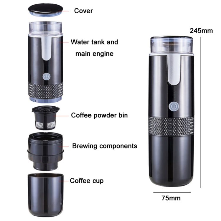 Fully Automatic Portable Wireless Coffee Machine, Black