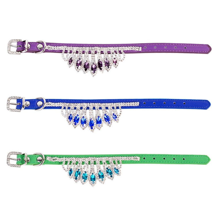Gem Rhinestone Pet Collar Puppy Cat Pet Collar XS(Pink)