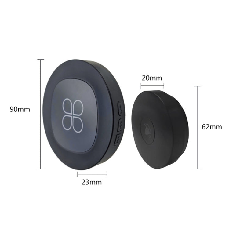 R16 1 For 1 Smart Wireless Self-Powered Hotel Home Electronic Call Doorbell(UK Plug Black)