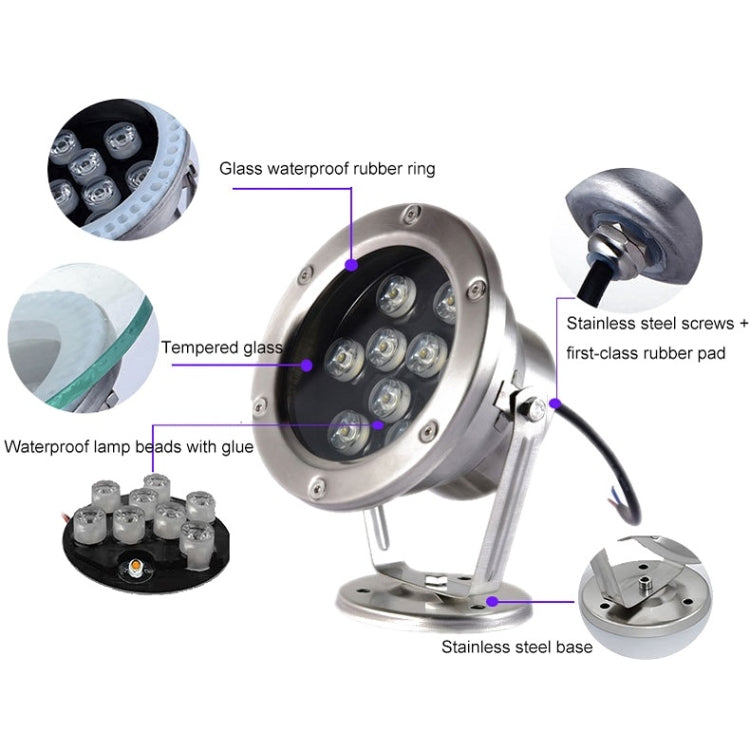 LED Underwater Light Pool Fish Pond Fountain Waterproof Landscape Light, 3W, 6W, 9W, 12W, 18W, 24W, 36W
