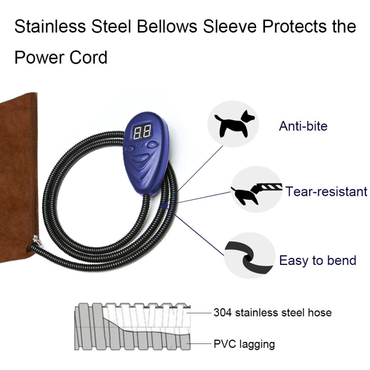 65x40cm Coffee 12V Low Voltage Multifunctional Warm Pet Heating Pad Pet Electric Blanket(EU Plug)