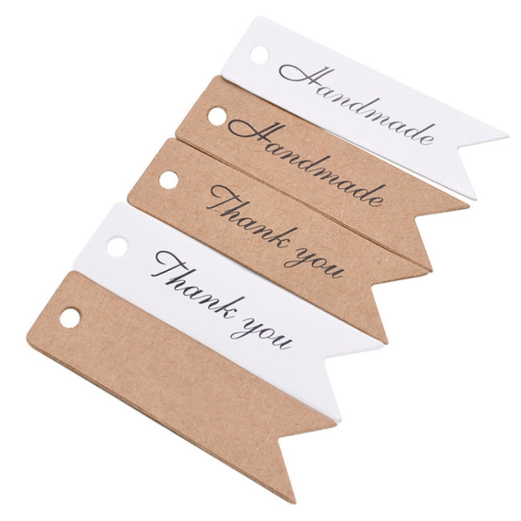 100pcs /Set Retro Baking Sticker Tag Swallow Tail Bookmark Gift Card, Style:, Thand You (Cowhide), Thand You (White), Handmade (Cowhide), Handmade (White), Blank (Cowhide)