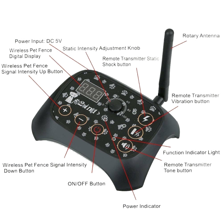TF68 2-in-1 Dog Trainer Outdoor Electronic Wireless Fence With Collar AU Plug