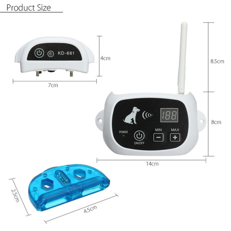 KD-661 500m Wireless Electric Dog Pet Fence Shock Collar,Spec: For One Dog(US Plug)