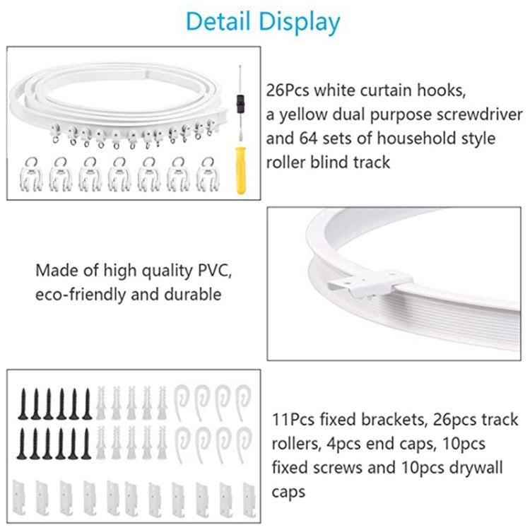 Model Steel Rail Bending Curtain Rail Flexible Guide Set, Size:, 3m White