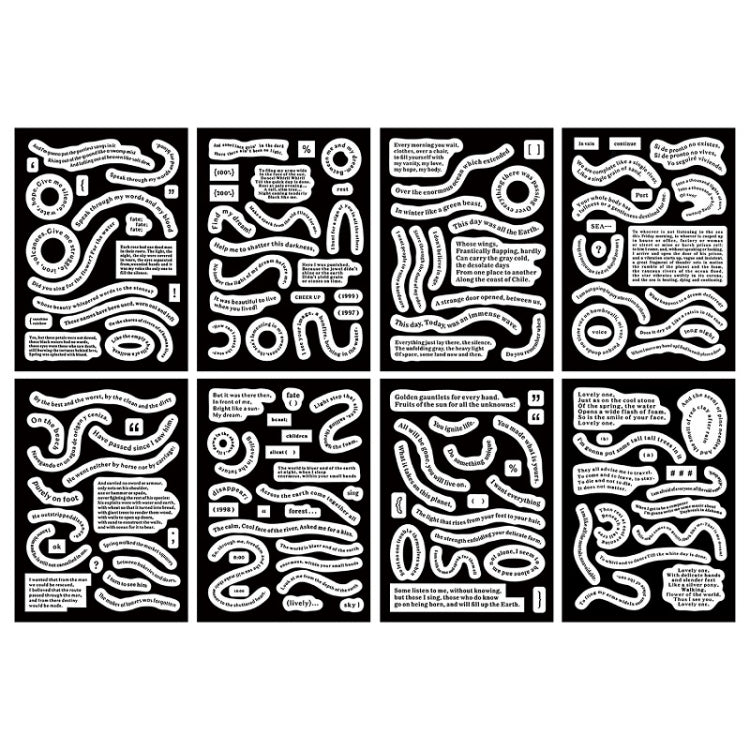 1 Sets Handbook DIY Vintage Text Sticker Material Pack