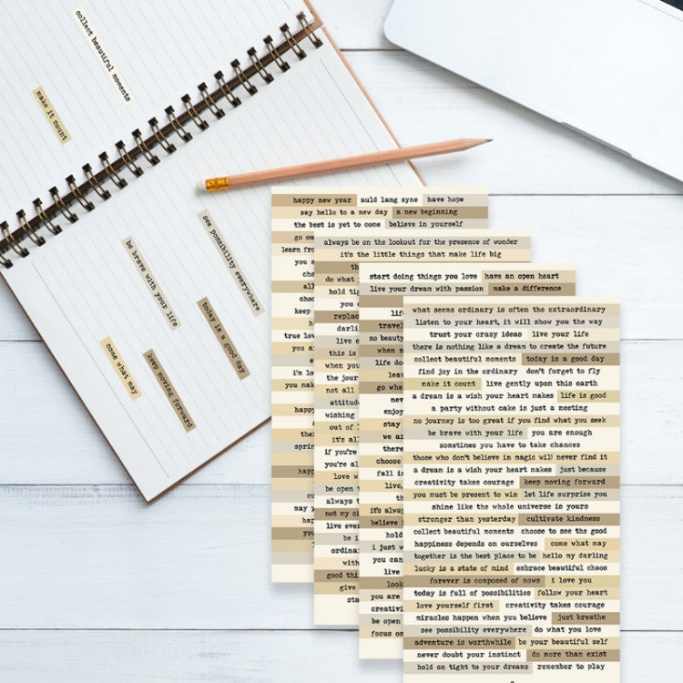 1 Sets Handbook DIY Vintage Text Sticker Material Pack