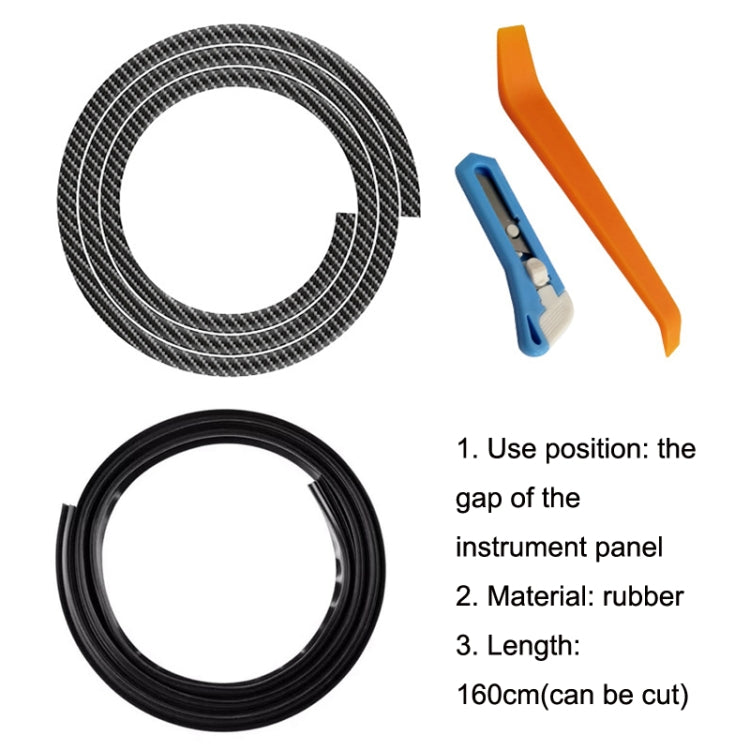 Car Elastomer Seal Rubber Strip Instrument Panel Leakproof Dustproof Soundproof Universal, N856 Carbon Fiber Pattern, 2pcs N856 No Fiber Pattern