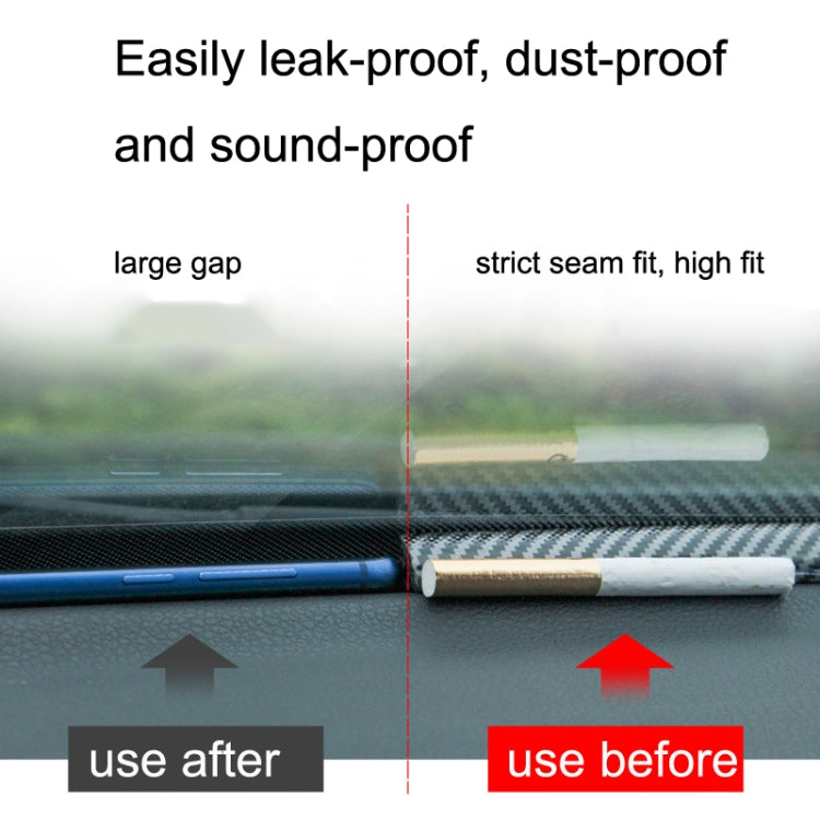 Car Elastomer Seal Rubber Strip Instrument Panel Leakproof Dustproof Soundproof Universal, N856 Carbon Fiber Pattern, 2pcs N856 No Fiber Pattern