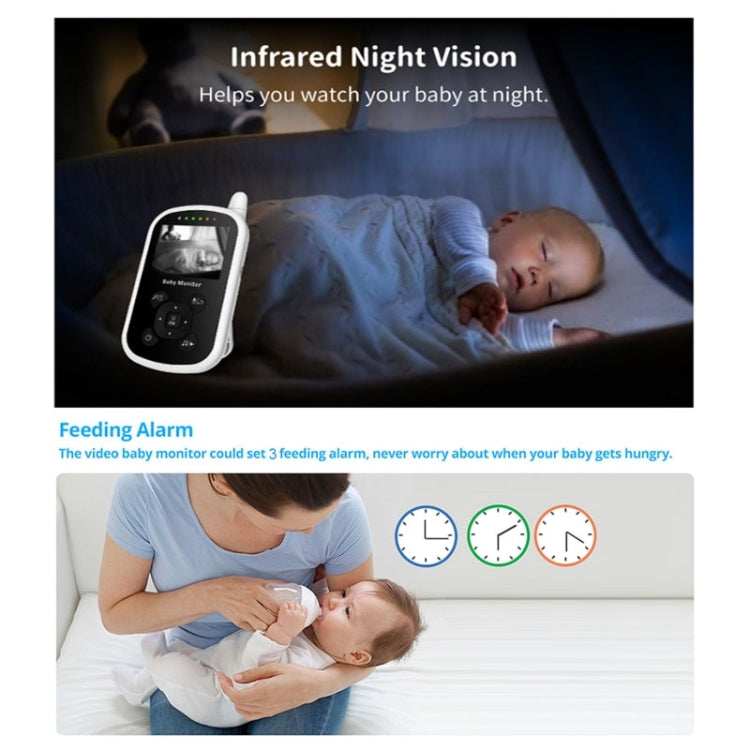 UU24 2.4 Inch Wireless Baby Monitor Camera Temperature Monitor 2 Way Audio VOX Lullaby US Plug