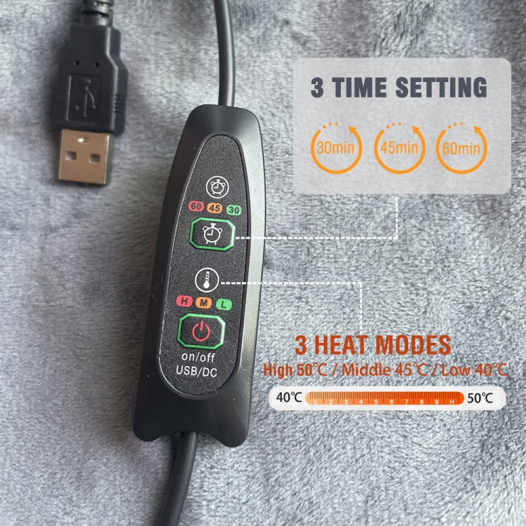 Controller Version Adjustable Temperature Timing USB Electric Heating Shawl Blanket Heating Pad, 76x150cm
