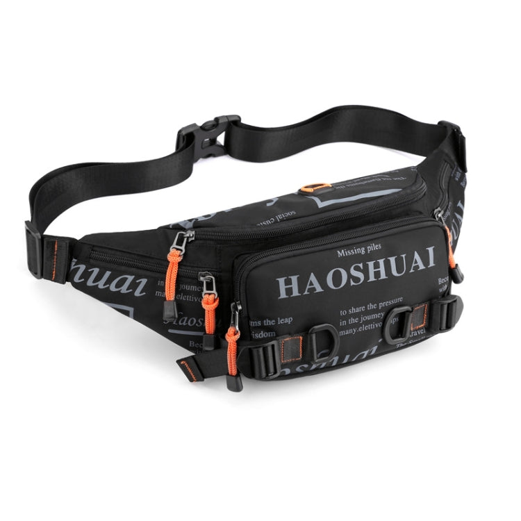 HAOSHUAI 5135 Outdoor Men Waist Bag Waterproof Nylon Cloth Men Bag, 5135 Dark Blue, 5135 Black