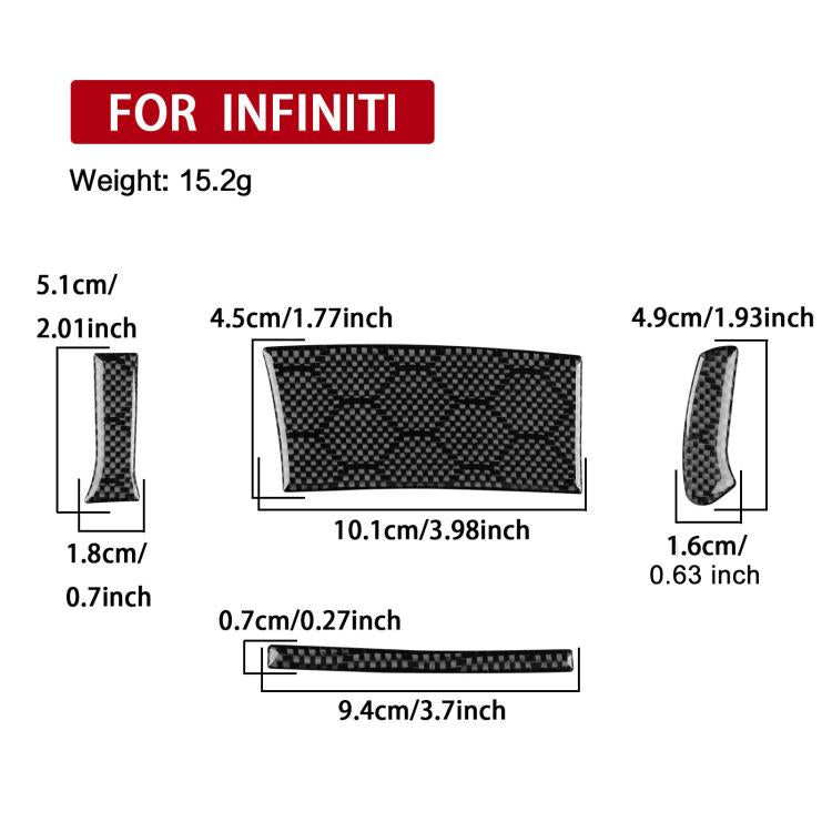 For Infiniti G37/G25/Q60 4pcs /Set Right-Hand Drive Steering Wheel Button Left Cover Sticker, Right-Hand Drive