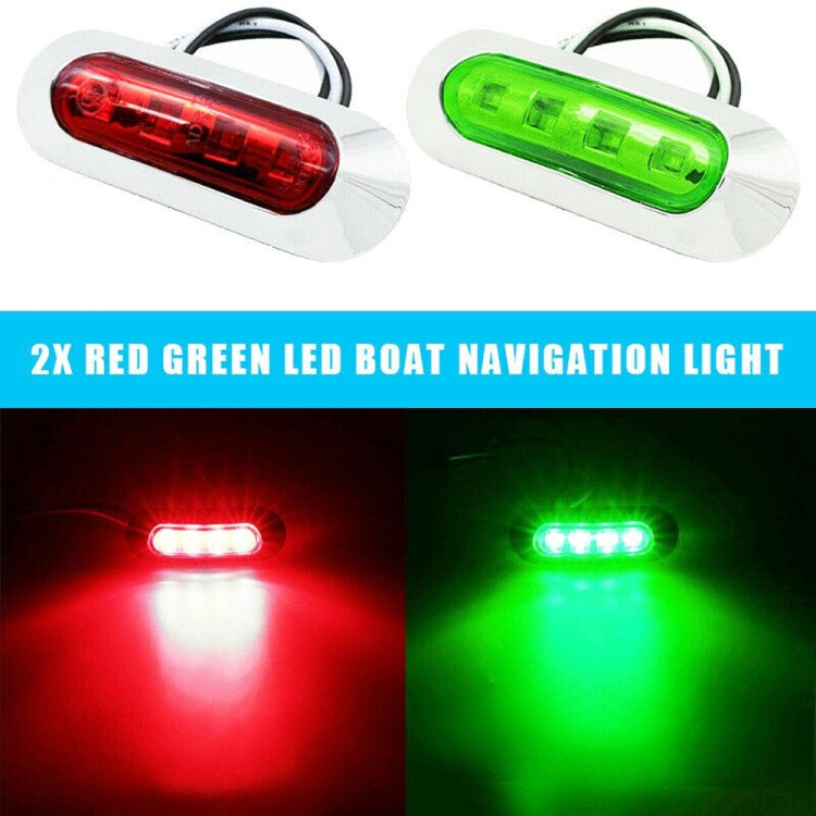 1Pair MK-234 12V Yacht Ships 4LED Navigation Lights Red And Green Signal Light