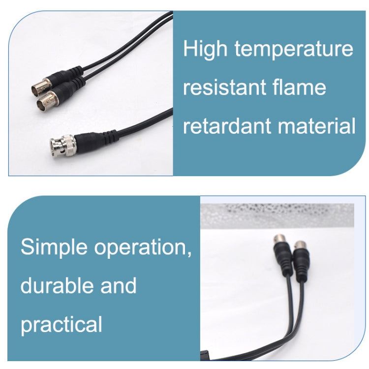 SZ015 BNC Male To 2xFemal Communication Cables VCR Coaxial Video Cable, Cable Length:0.42m(Black)