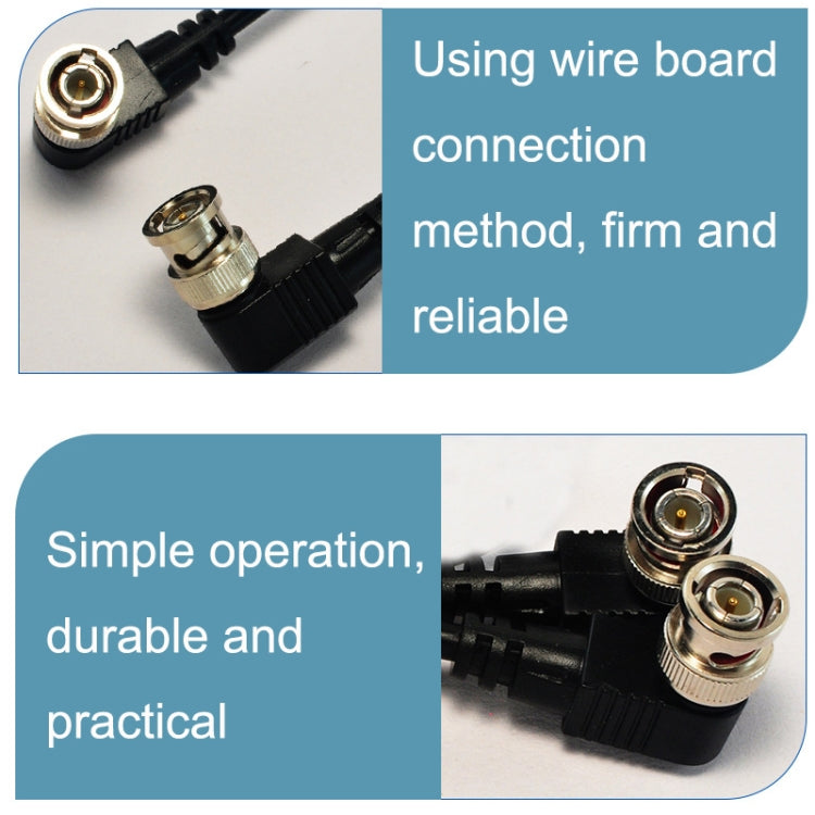 BNC Male to Male Elbow Audio and Video Cable Coaxial Cable, Length: 2m