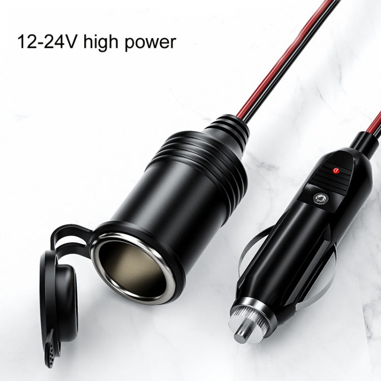 USB Cigarette Lighter Base With Electric Pickup 4m Power Extension Cable