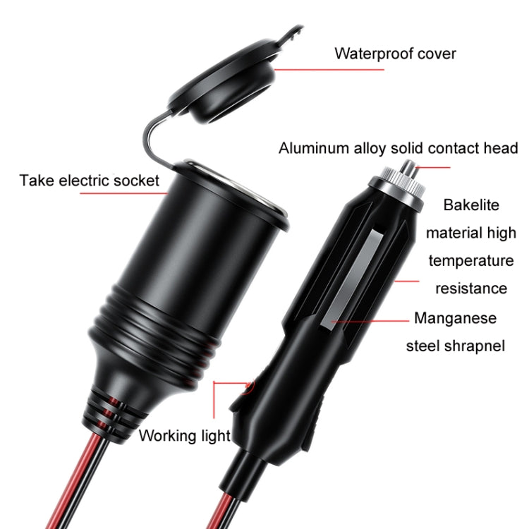 USB Cigarette Lighter Base With Electric Pickup 4m Power Extension Cable
