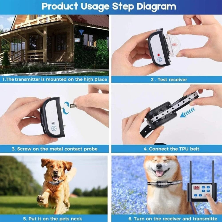 Outdoor Wireless Electronic Pet Fence Night Reflective Collar, Specification: One for  Three(US Plug)