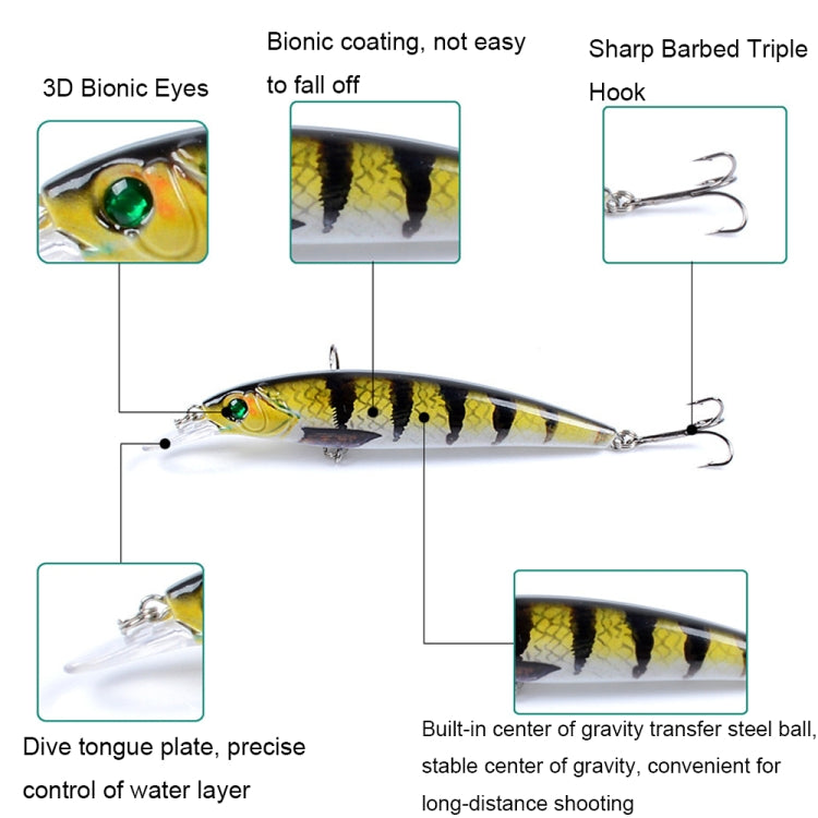 LB106 11cm/11.5g Lure Painted Bionic Fishing Bait Plastic Hard Bait, 1, 2, 3, 4, 5, 6, 7, 8, 9, 10, 11, 12, 13, 14, 15, 16, 17, 18
