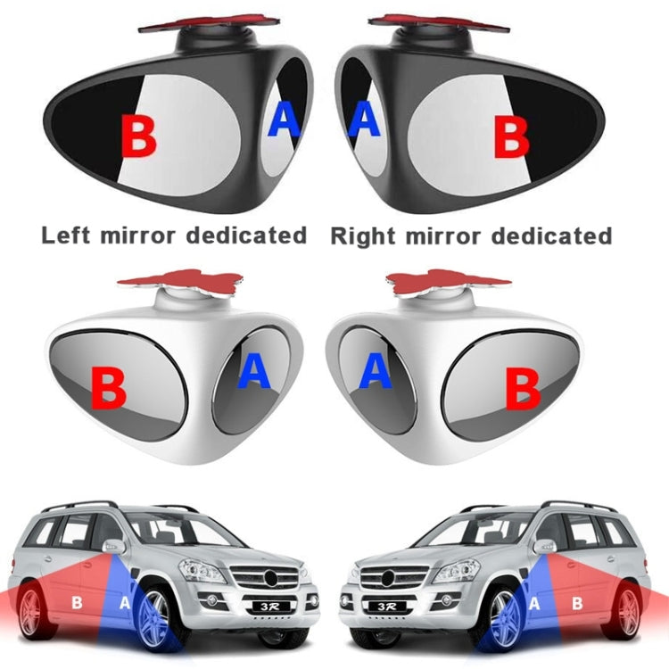 2 in 1 Car Blind Spot Mirror Reversing Parking Wide Angle Mirror 360 Degree Rotation Adjustable Convex Rear View Mirror, 2 in 1 Black Left, 2 in 1 Black Right, 2 in 1 White Left, 2 in 1 White Right