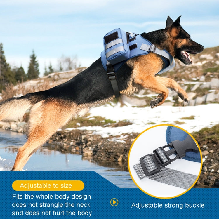 Dog Explosion-proof Chest Strap With Detachable Combination Backpack, Size: S(Lake Blue)