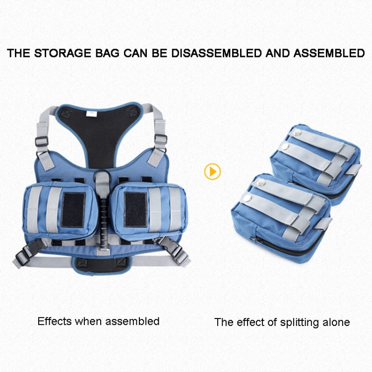 Dog Explosion-proof Chest Strap With Detachable Combination Backpack, Size: S(Grey)