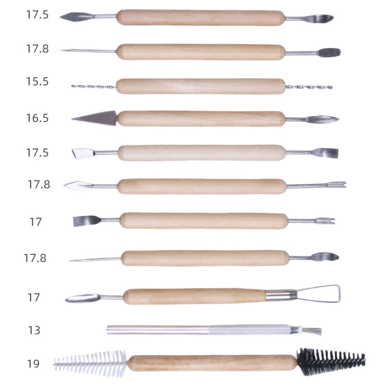 11pcs/set Soft Clay DIY Wooden Knife Tools, 11pcs/set