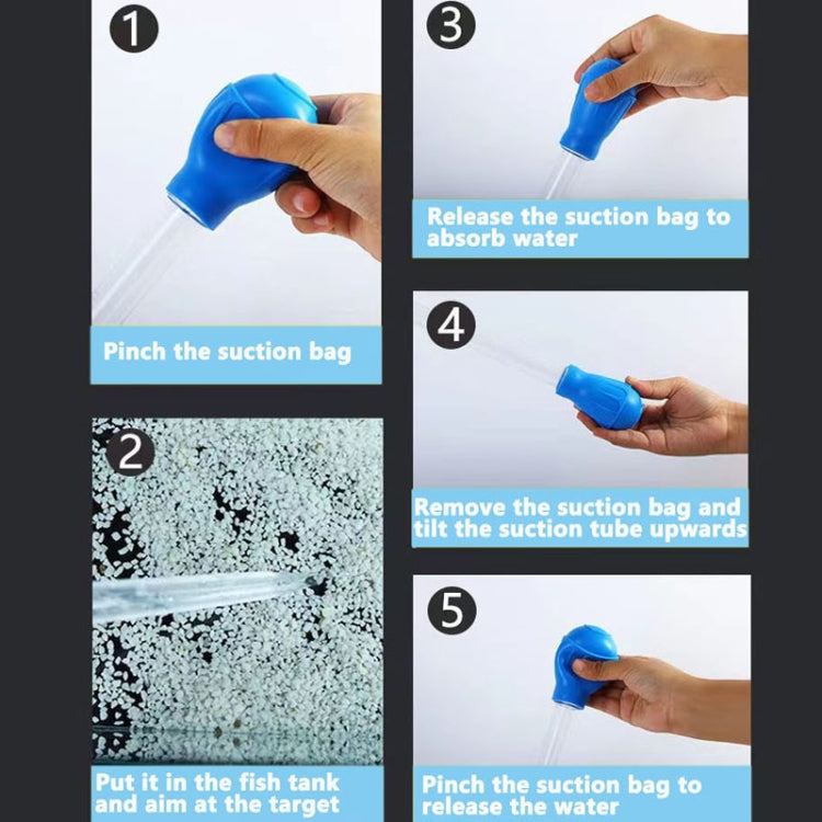 Small Fish Tank Water Change Suction Pooper Manual Mini Suction Tube(Blue)