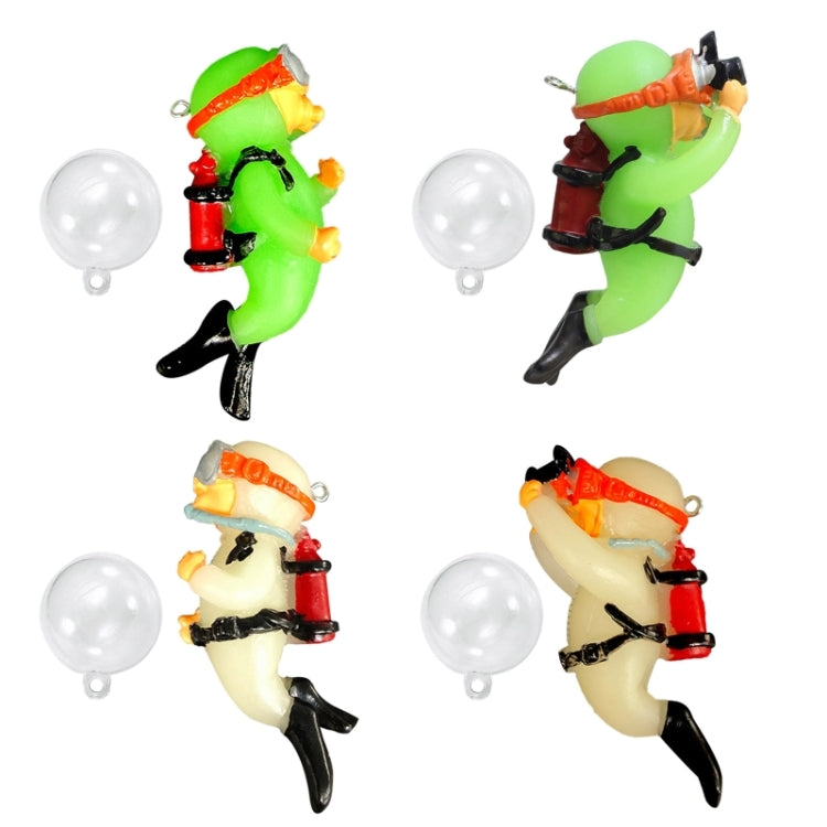 Diver Aquarium Pendant Fish Tank Aquascape Ornament Decoration(Fluorescent)