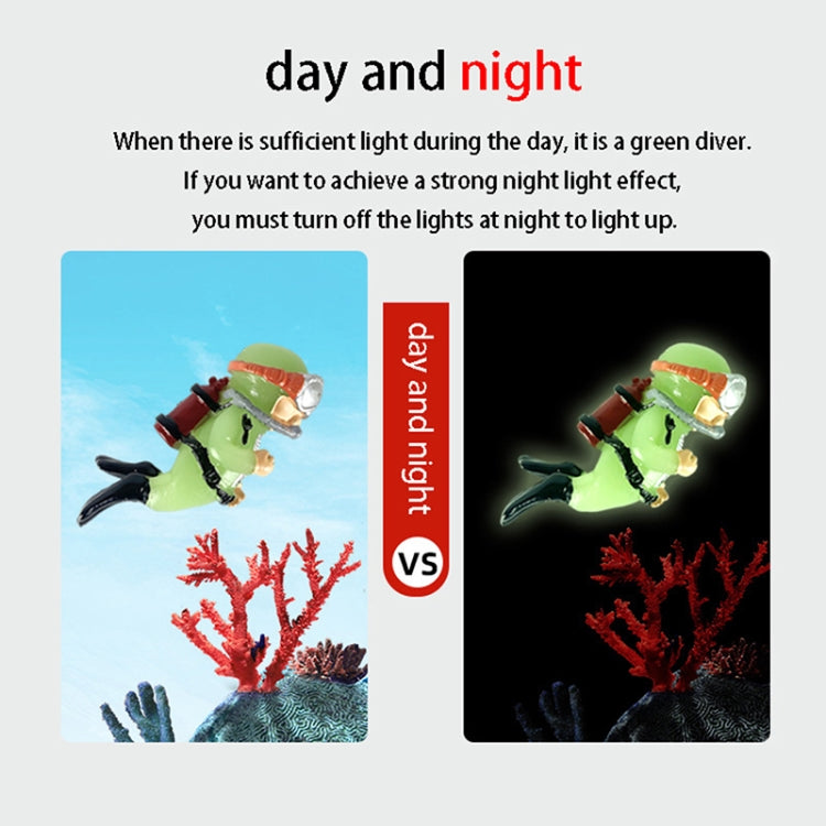 Diver Aquarium Pendant Fish Tank Aquascape Ornament Decoration(Fluorescent Green)