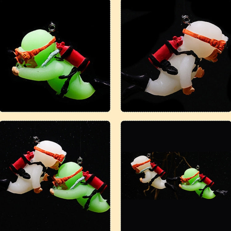 Diver Aquarium Pendant Fish Tank Aquascape Ornament Decoration(Fluorescent Green)
